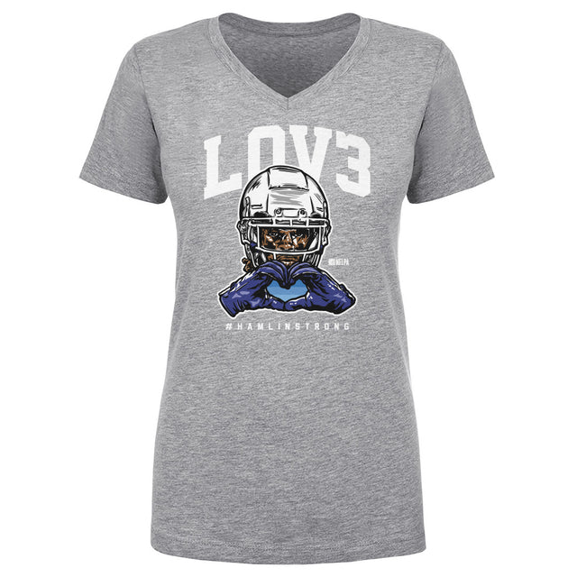 Damar Hamlin Women's V-Neck T-Shirt | 500 LEVEL