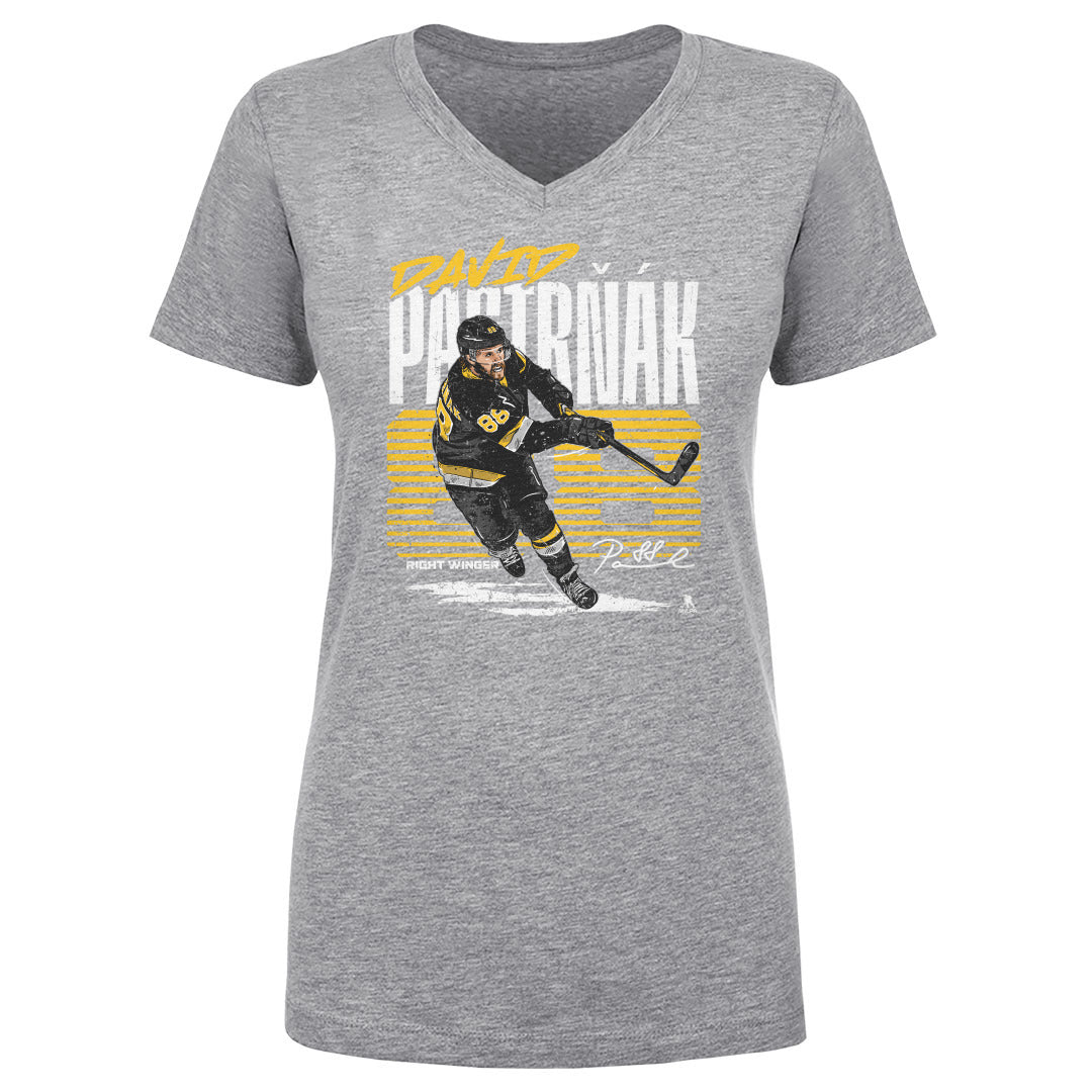 David Pastrnak Women's V-Neck T-Shirt | 500 LEVEL