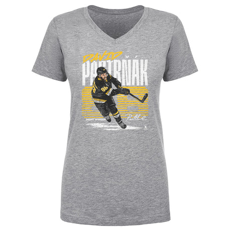 David Pastrnak Women's V-Neck T-Shirt | 500 LEVEL