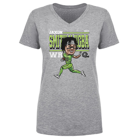 Jaxon Smith-Njigba Women's V-Neck T-Shirt | 500 LEVEL