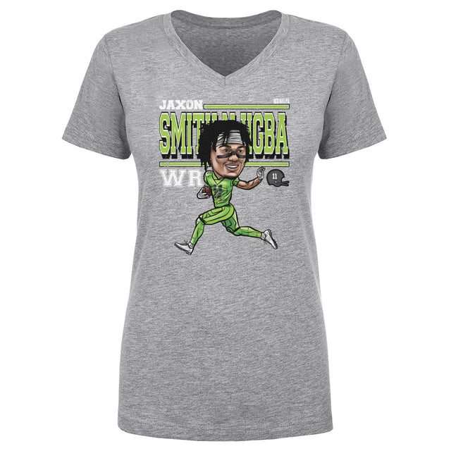 Jaxon Smith-Njigba Women's V-Neck T-Shirt | 500 LEVEL