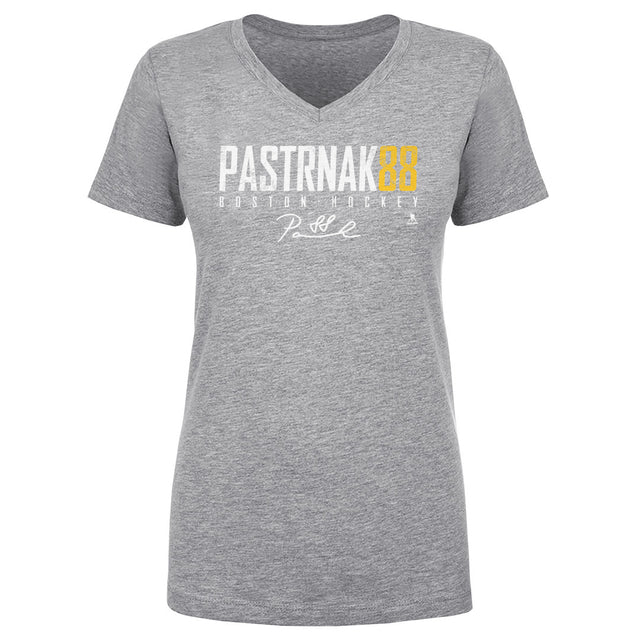 David Pastrnak Women's V-Neck T-Shirt | 500 LEVEL