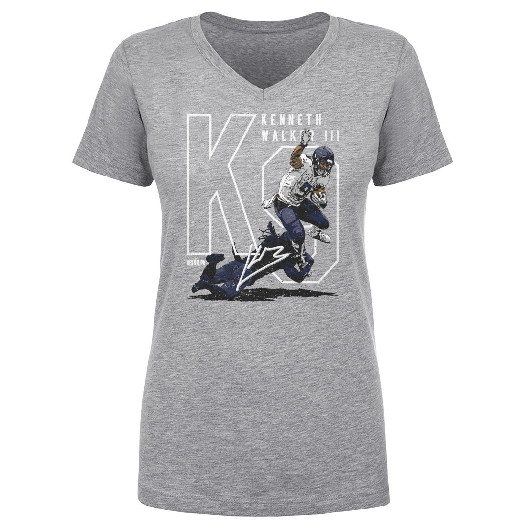 Kenneth Walker III Women&#39;s V-Neck T-Shirt | 500 LEVEL