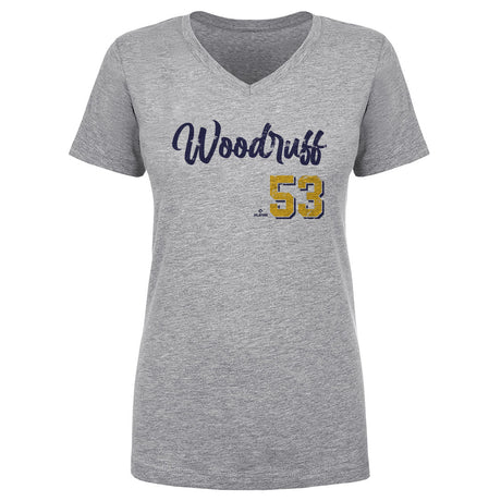 Brandon Woodruff Women's V-Neck T-Shirt | 500 LEVEL