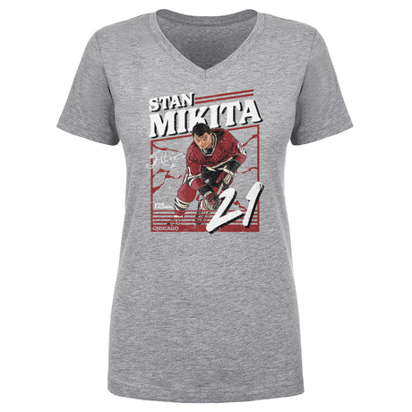 Stan Mikita Women's V-Neck T-Shirt | 500 LEVEL
