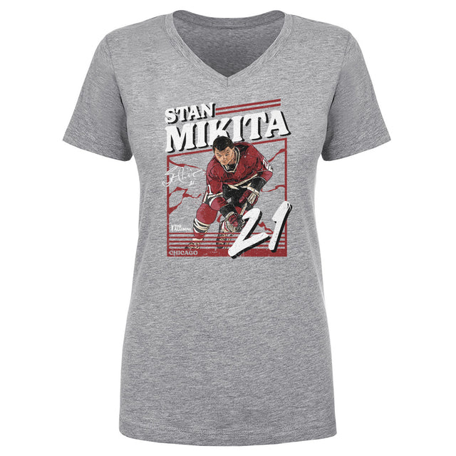 Stan Mikita Women's V-Neck T-Shirt | 500 LEVEL
