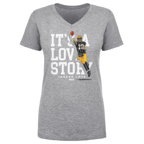 Jordan Love Women's V-Neck T-Shirt | 500 LEVEL