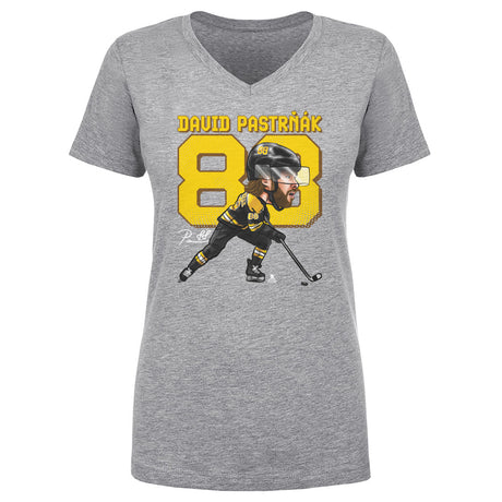 David Pastrnak Women's V-Neck T-Shirt | 500 LEVEL