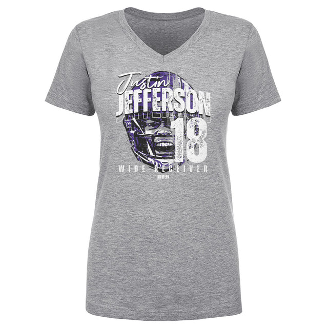 Justin Jefferson Women's V-Neck T-Shirt | 500 LEVEL
