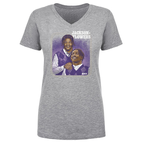 Lamar Jackson Women's V-Neck T-Shirt | 500 LEVEL
