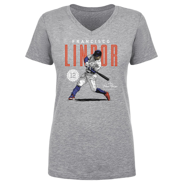 Francisco Lindor Women's V-Neck T-Shirt | 500 LEVEL