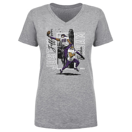 Justin Jefferson Women's V-Neck T-Shirt | 500 LEVEL