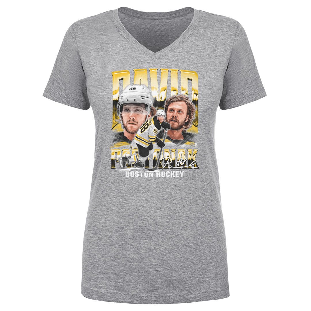 David Pastrnak Women's V-Neck T-Shirt | 500 LEVEL