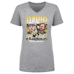 David Pastrnak Women's V-Neck T-Shirt | 500 LEVEL