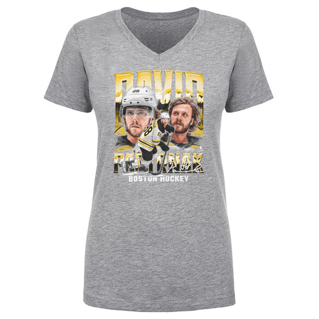 David Pastrnak Women's V-Neck T-Shirt | 500 LEVEL
