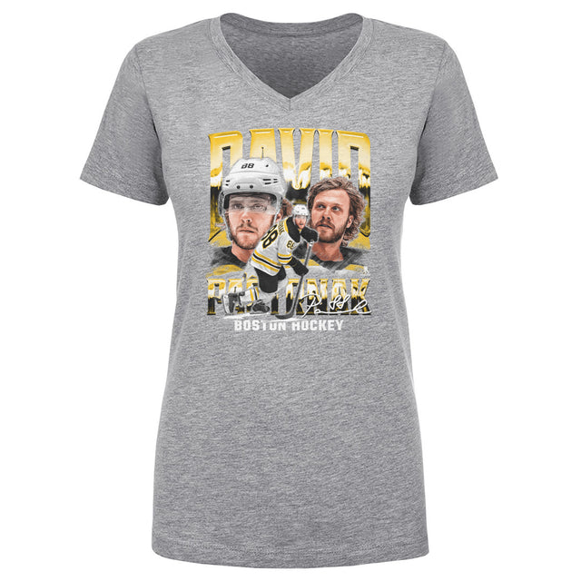 David Pastrnak Women's V-Neck T-Shirt | 500 LEVEL