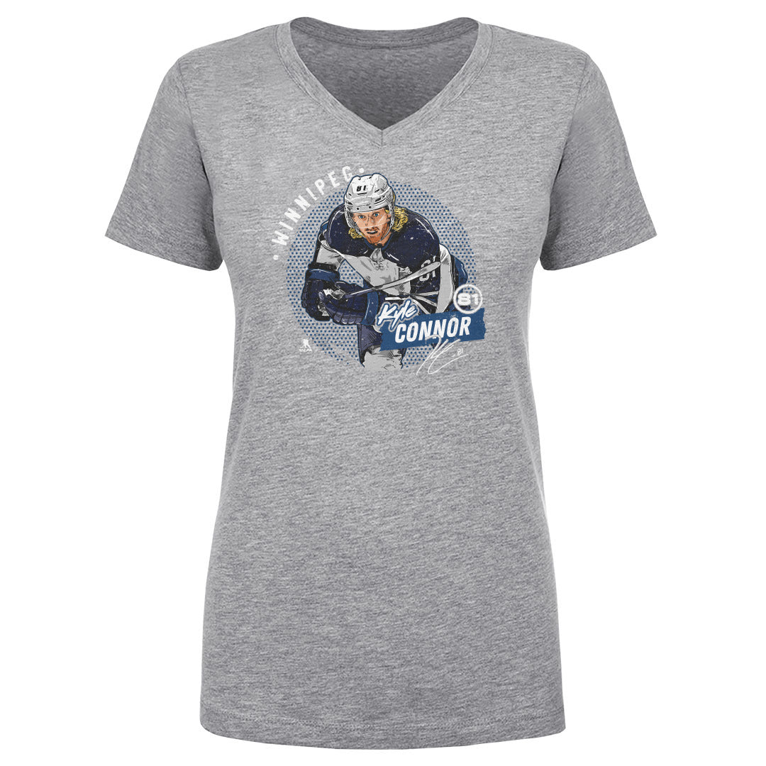 Kyle Connor Women's V-Neck T-Shirt | 500 LEVEL