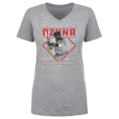 Marcell Ozuna Women's V-Neck T-Shirt | 500 LEVEL