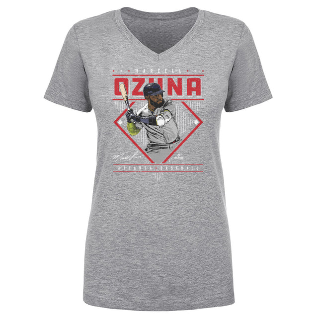 Marcell Ozuna Women's V-Neck T-Shirt | 500 LEVEL