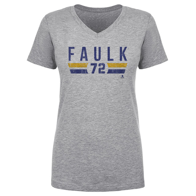 Justin Faulk Women's V-Neck T-Shirt | 500 LEVEL