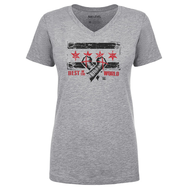 CM Punk Women's V-Neck T-Shirt | 500 LEVEL