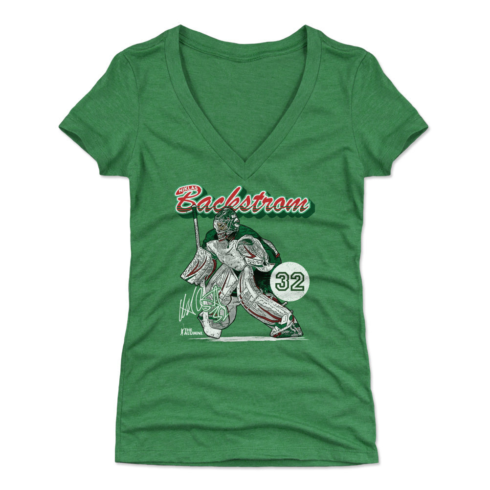 Niklas Backstrom Women's V-Neck T-Shirt | 500 LEVEL