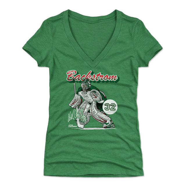 Niklas Backstrom Women's V-Neck T-Shirt | 500 LEVEL