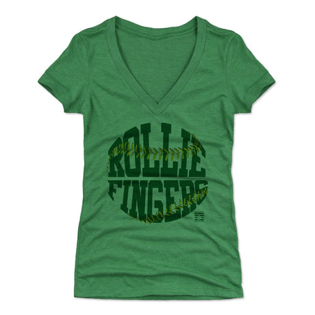 Rollie Fingers Women's V-Neck T-Shirt | 500 LEVEL