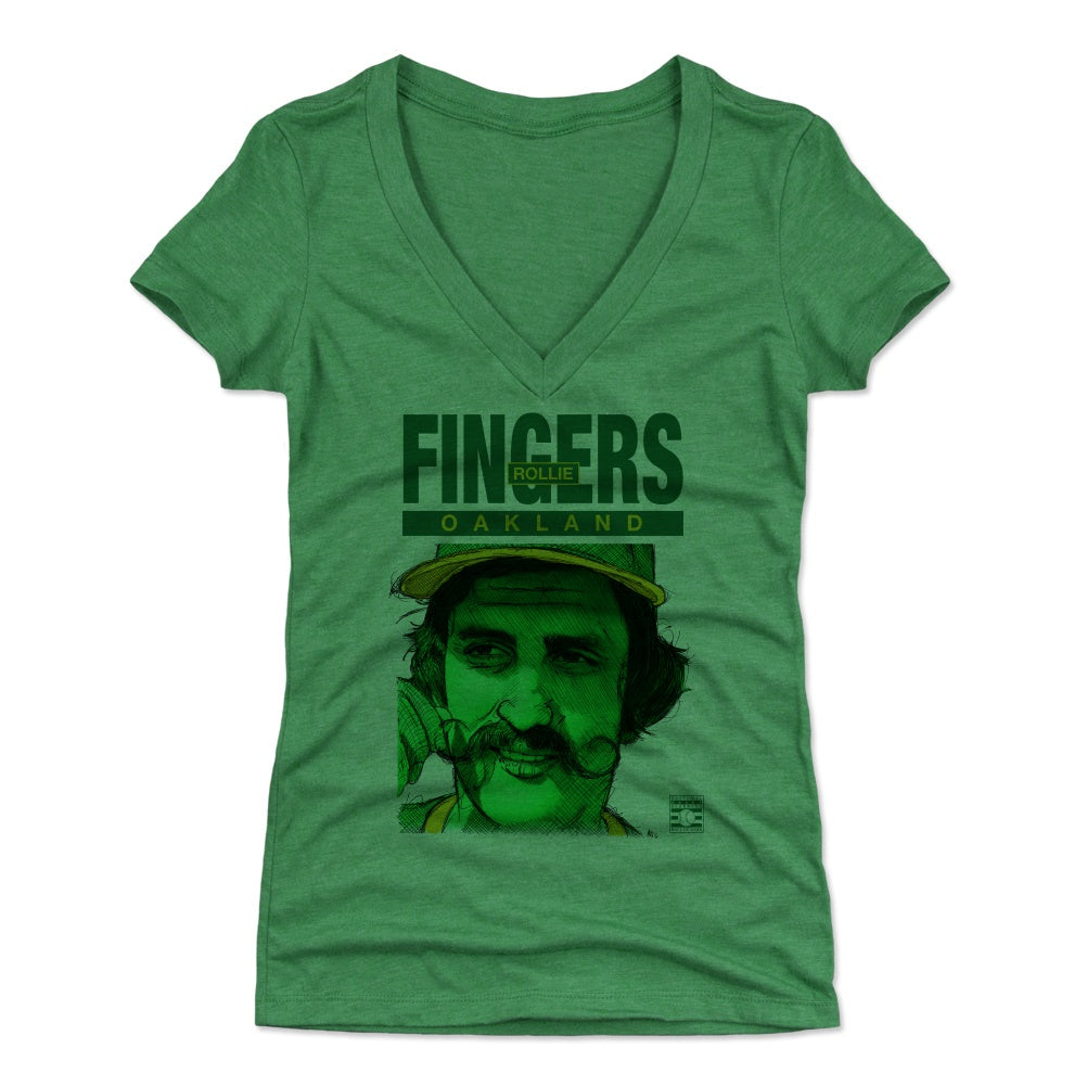 Rollie Fingers Women&#39;s V-Neck T-Shirt | 500 LEVEL