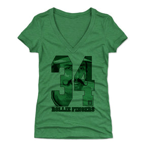 Rollie Fingers Women's V-Neck T-Shirt | 500 LEVEL