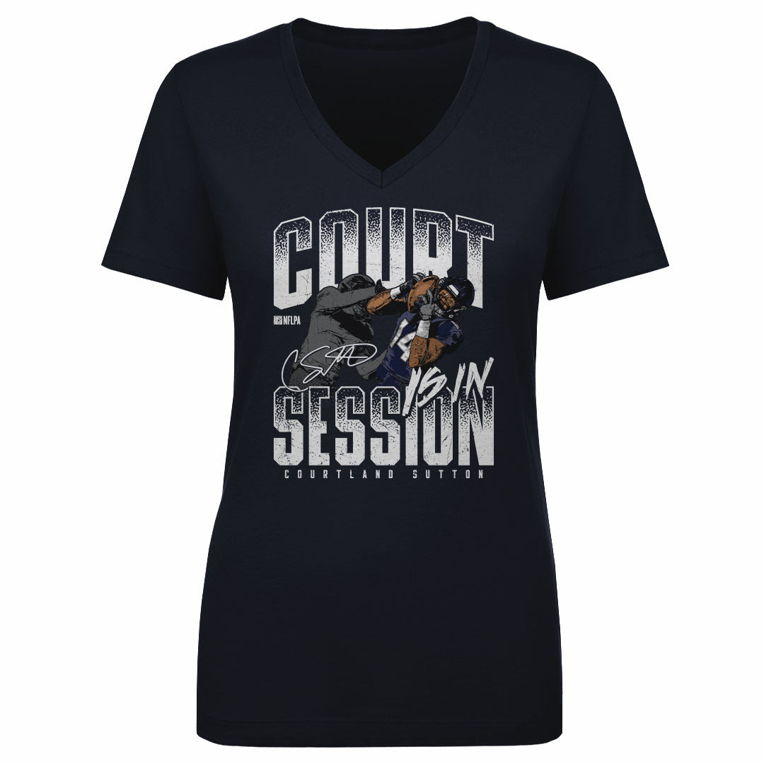 Courtland Sutton Women's V-Neck T-Shirt | 500 LEVEL