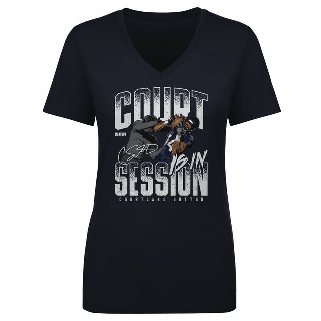 Courtland Sutton Women's V-Neck T-Shirt | 500 LEVEL