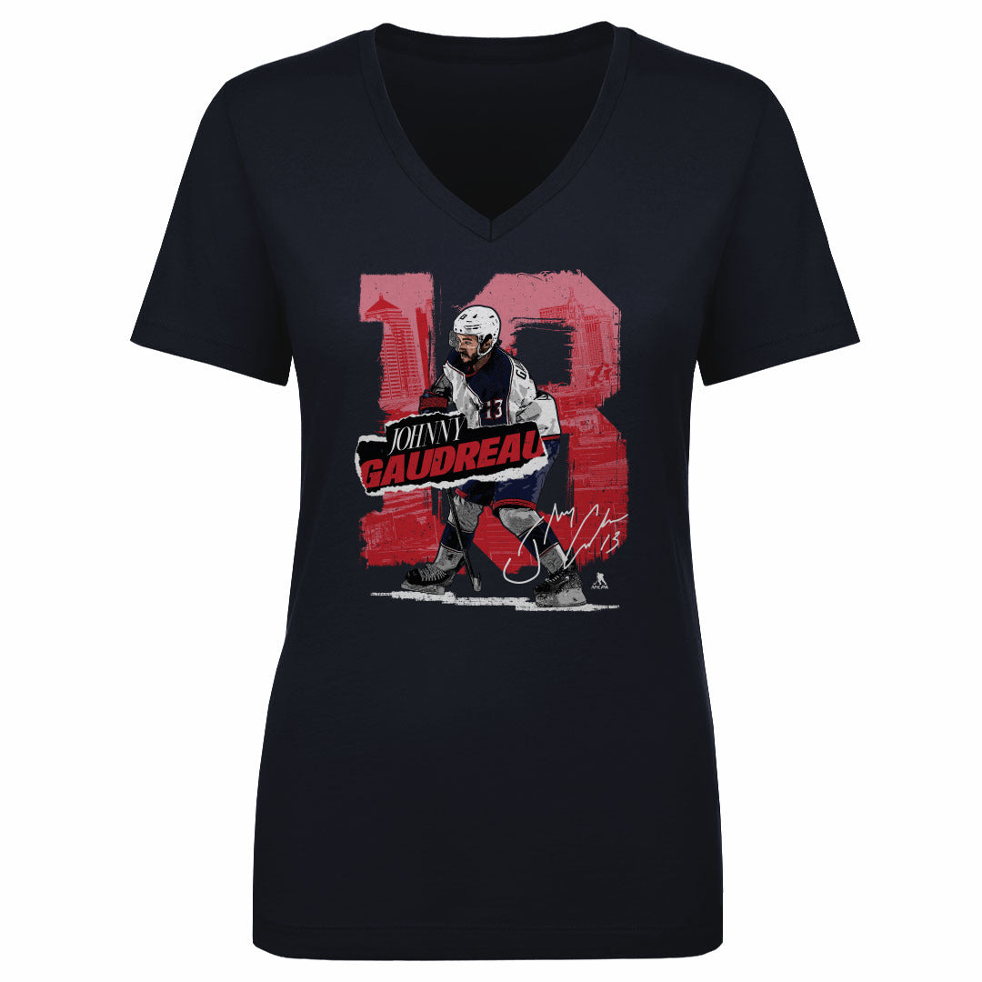 Johnny Gaudreau Women&#39;s V-Neck T-Shirt | 500 LEVEL