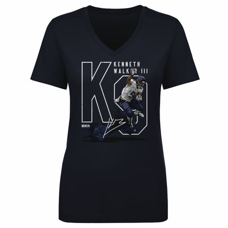 Kenneth Walker III Women's V-Neck T-Shirt | 500 LEVEL