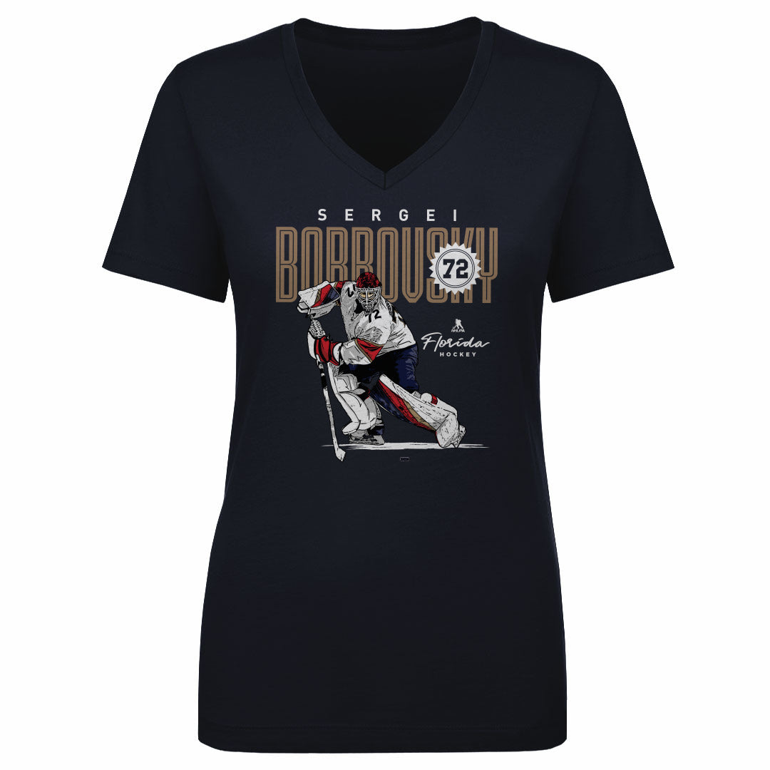 Sergei Bobrovsky Women&#39;s V-Neck T-Shirt | 500 LEVEL
