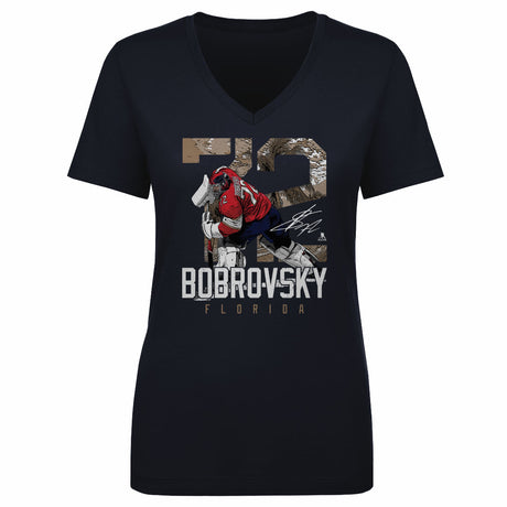 Sergei Bobrovsky Women's V-Neck T-Shirt | 500 LEVEL