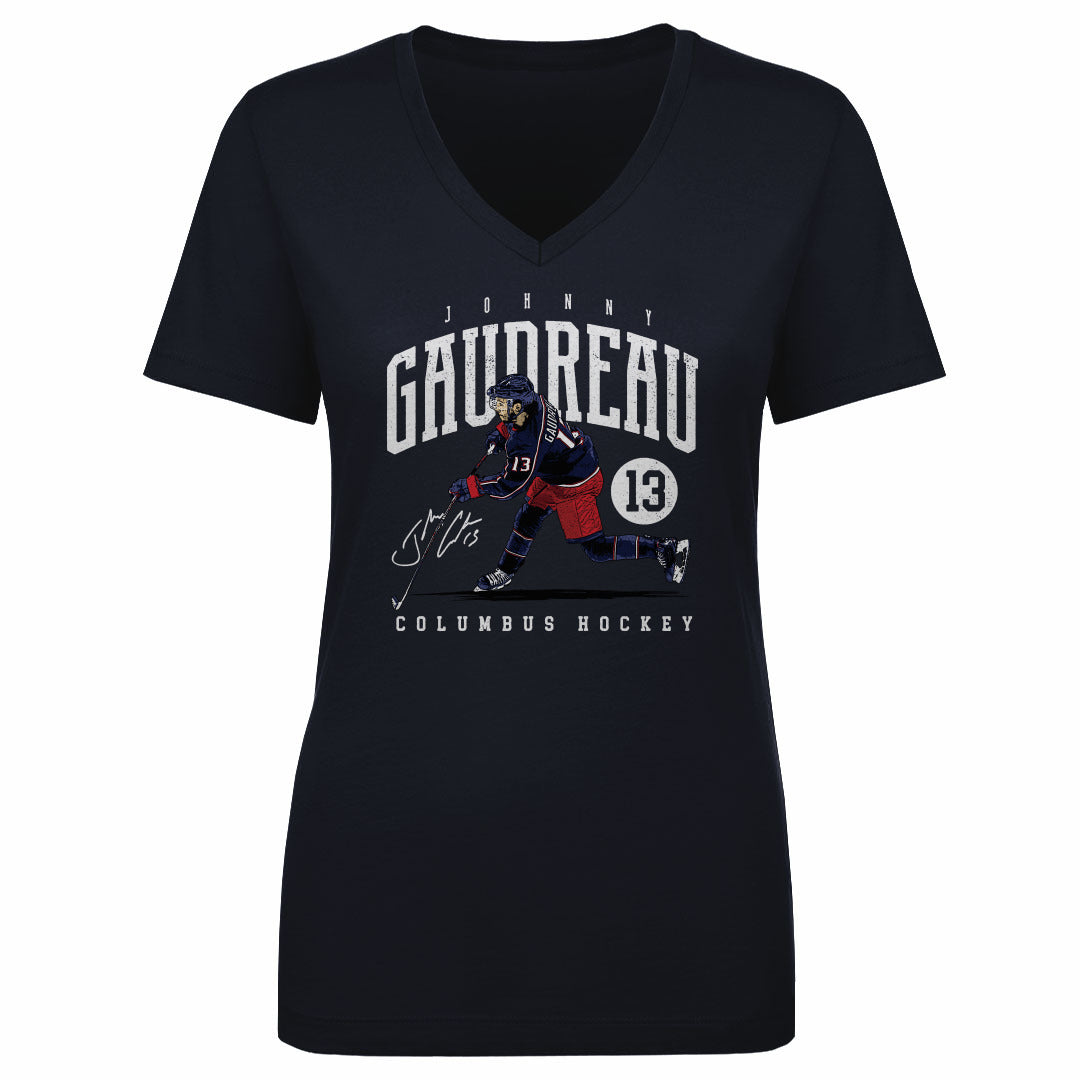 Johnny Gaudreau Women&#39;s V-Neck T-Shirt | 500 LEVEL