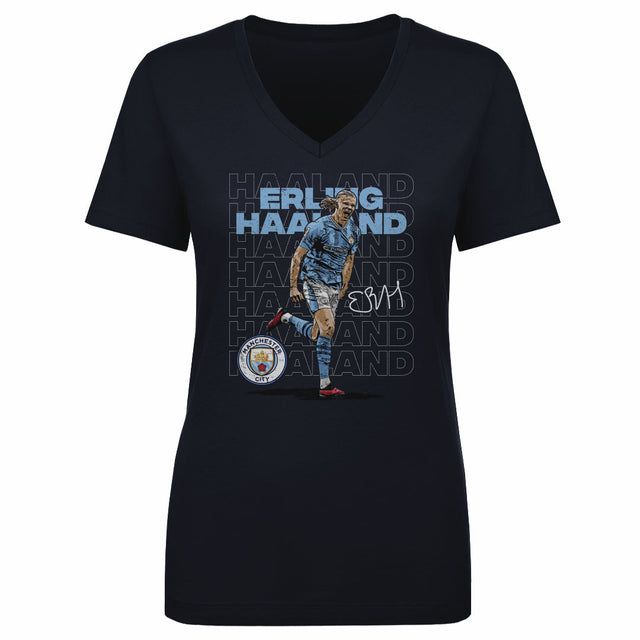 Erling Haaland Women's V-Neck T-Shirt | 500 LEVEL
