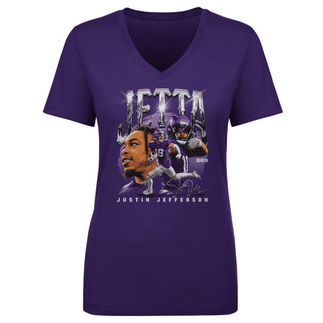 Justin Jefferson Women's V-Neck T-Shirt | 500 LEVEL