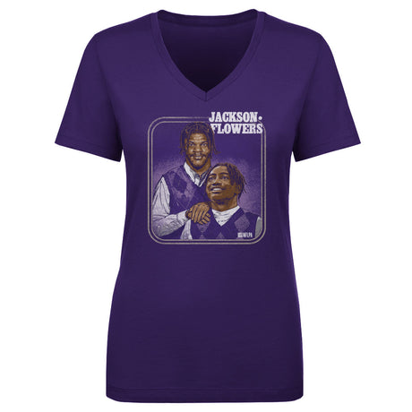 Lamar Jackson Women's V-Neck T-Shirt | 500 LEVEL