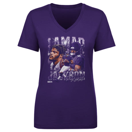 Lamar Jackson Women's V-Neck T-Shirt | 500 LEVEL