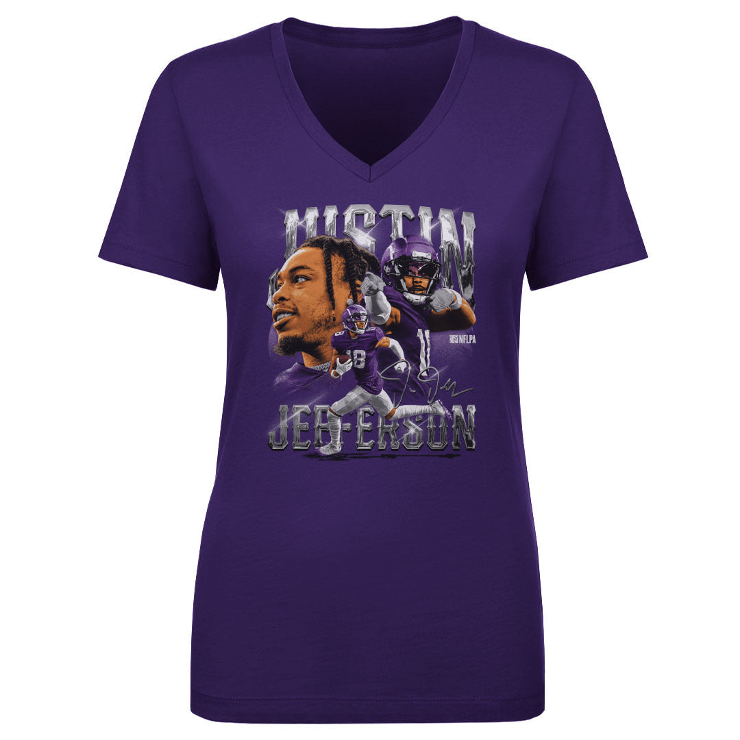 Justin Jefferson Women's V-Neck T-Shirt | 500 LEVEL