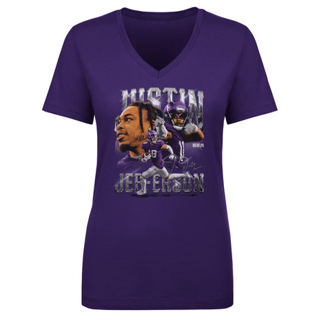 Justin Jefferson Women's V-Neck T-Shirt | 500 LEVEL