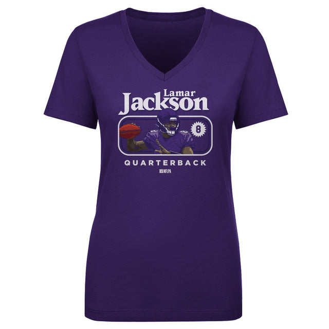 Lamar Jackson Women's V-Neck T-Shirt | 500 LEVEL