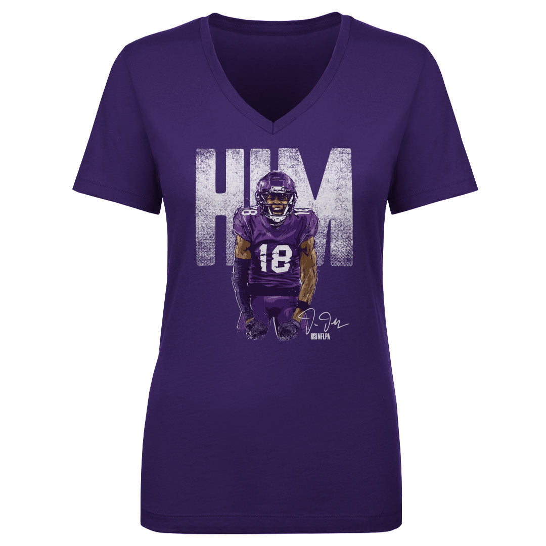 Justin Jefferson Women's V-Neck T-Shirt | 500 LEVEL