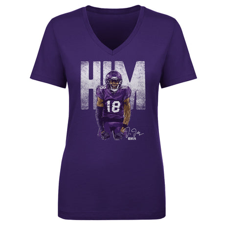 Justin Jefferson Women's V-Neck T-Shirt | 500 LEVEL