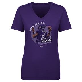 Lamar Jackson Women's V-Neck T-Shirt | 500 LEVEL