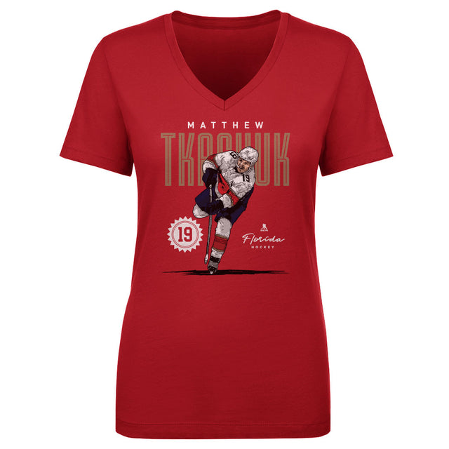 Matthew Tkachuk Women's V-Neck T-Shirt | 500 LEVEL
