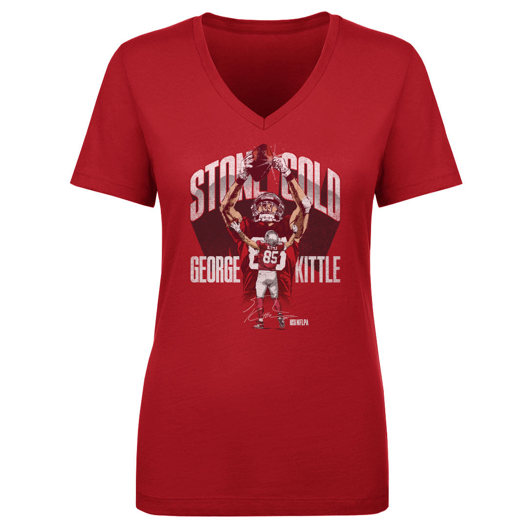 George Kittle Women's V-Neck T-Shirt | 500 LEVEL