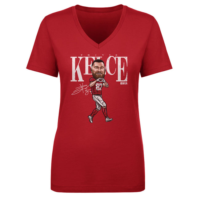 Travis Kelce Women's V-Neck T-Shirt | 500 LEVEL